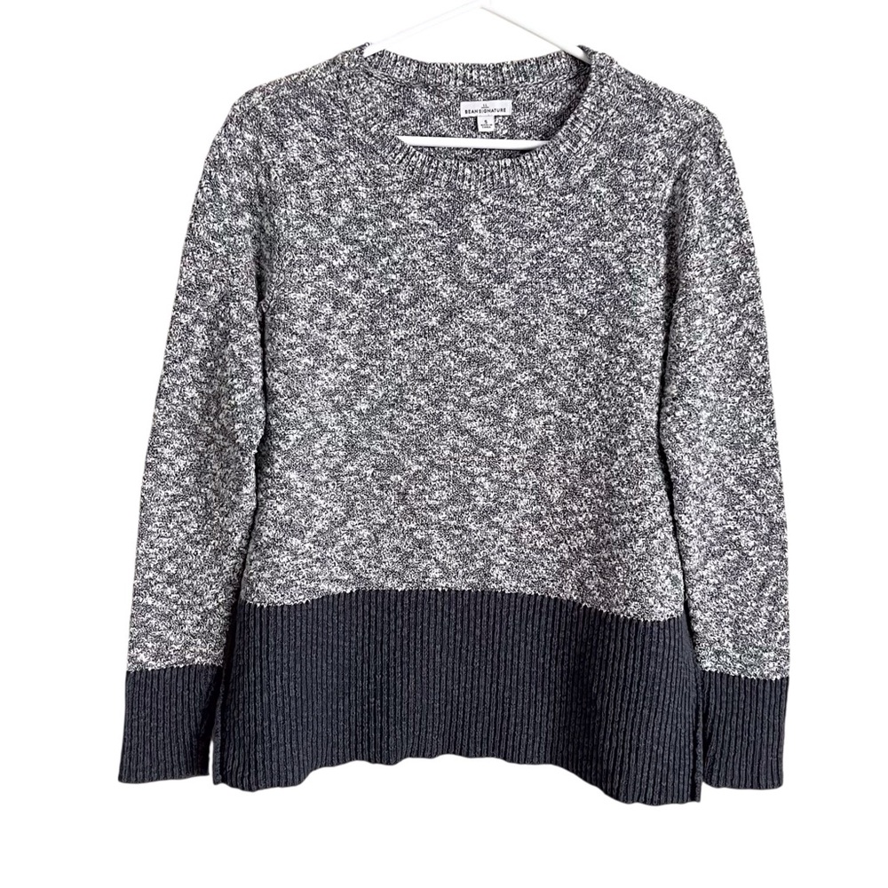 LL Bean Signature Women’s Pullover Sweater Marled Blue Grey Preppy Coastal Small
